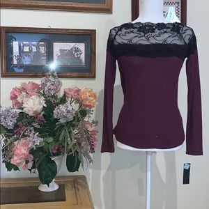 Massini | Hacci Top w/Lace NWT